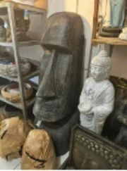 Statue moaï en béton fibré