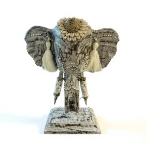 Décoration tête éléphant bois